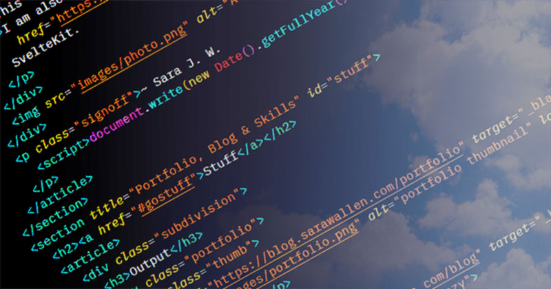 Somewhat semantic HTML, fading from harsh colours to a more serene state.