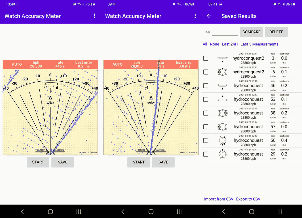 Watch Accuracy Meter Readings