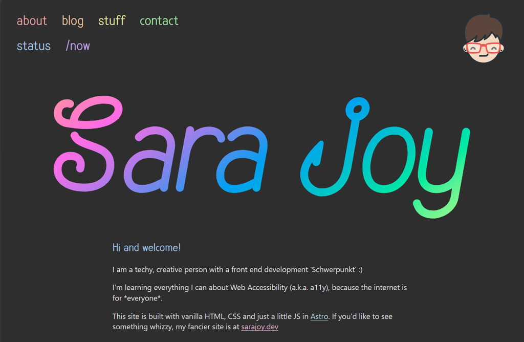 A website in dark mode 